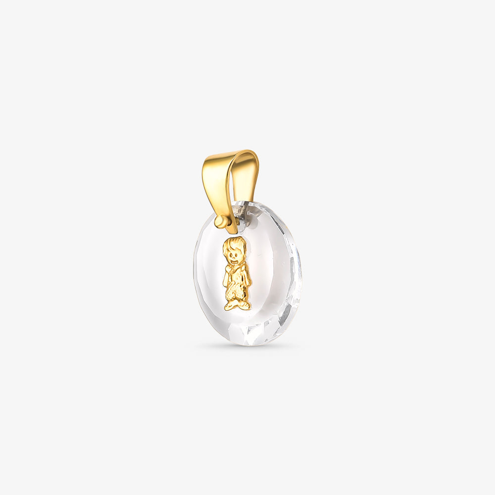 Pingente Pé Menino com Franja em Ouro Amarelo 18K