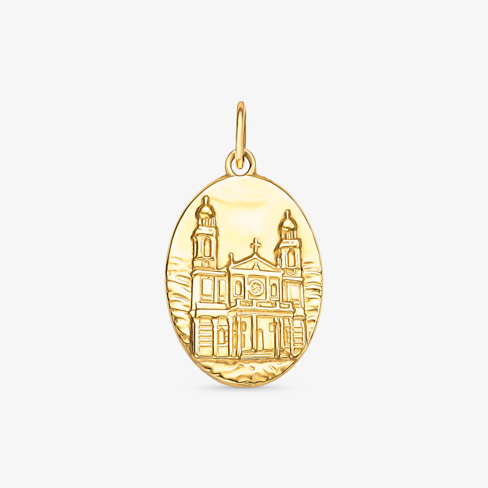 Pingente Médio Oval Crisma em Ouro Amarelo 18K