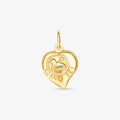 Pingente Agnus Dei com Coração Duplo em Ouro Amarelo 18K