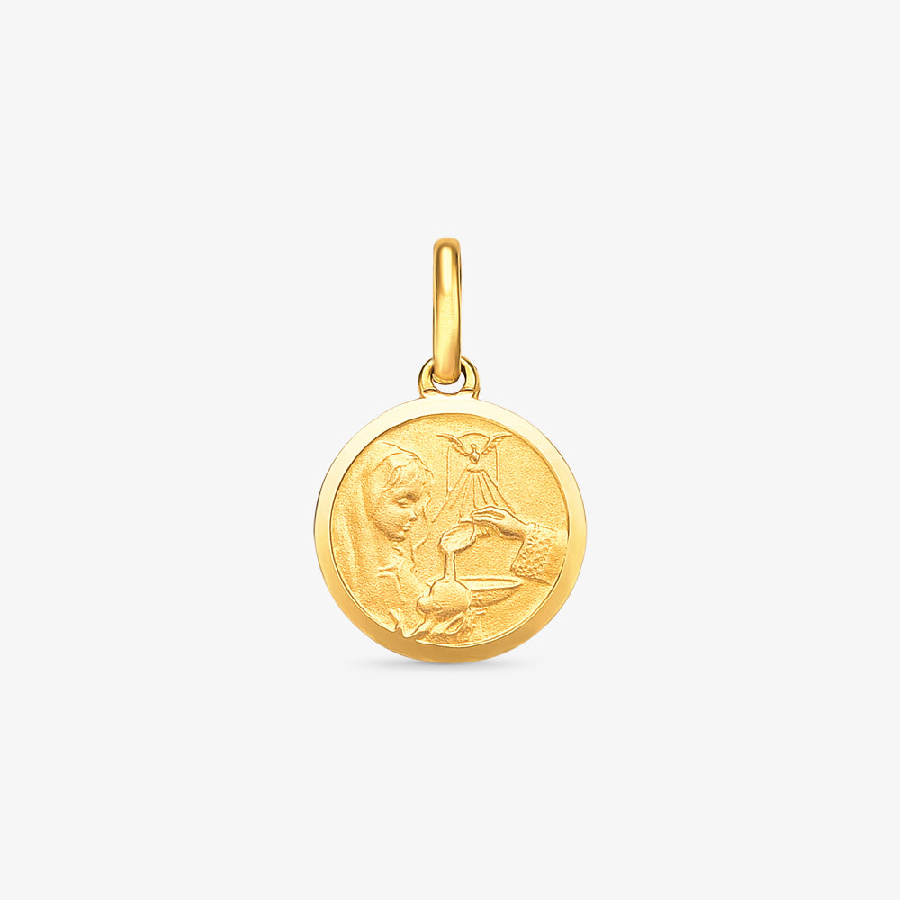 Pingente Batismo em Ouro Amarelo 18K