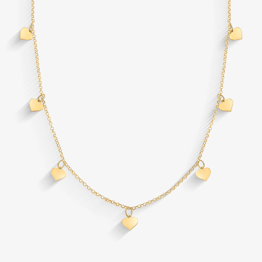 Gargantilha Coração Elo Português em Ouro Amarelo 18K, 45cm