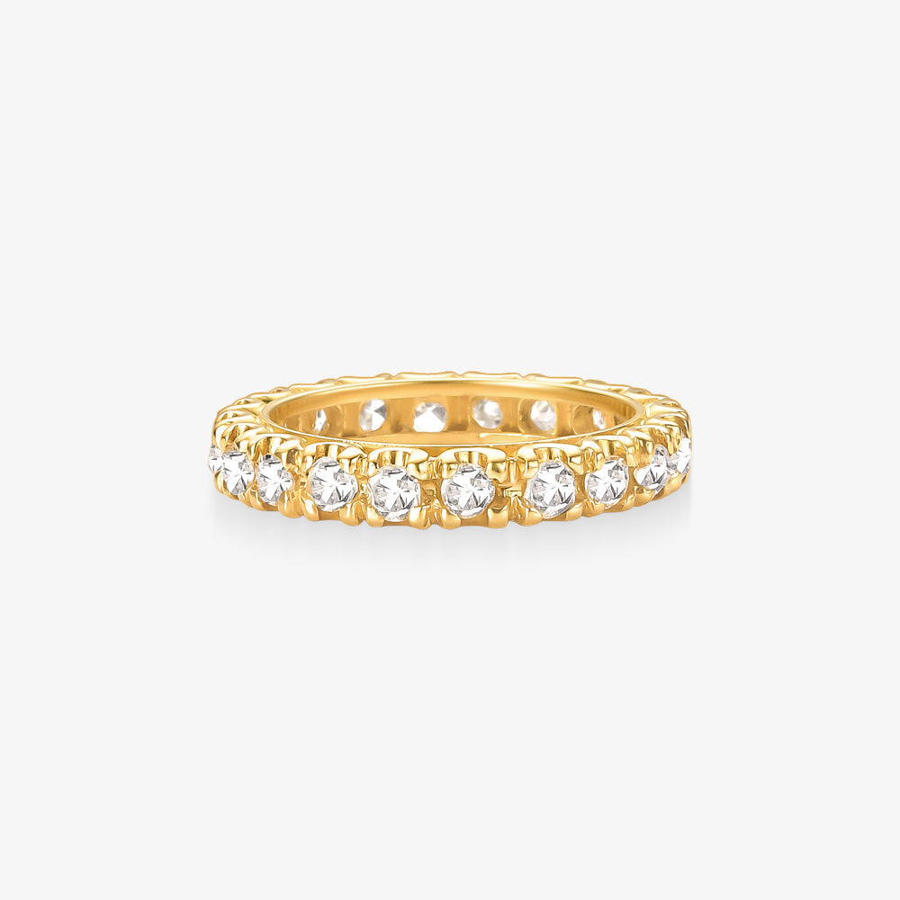 Aliança Glamuor com Diamantes em Ouro Amarelo 18K