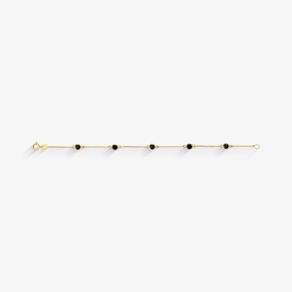 Pulseira Infantil com Pedras em Ouro Amarelo 18K