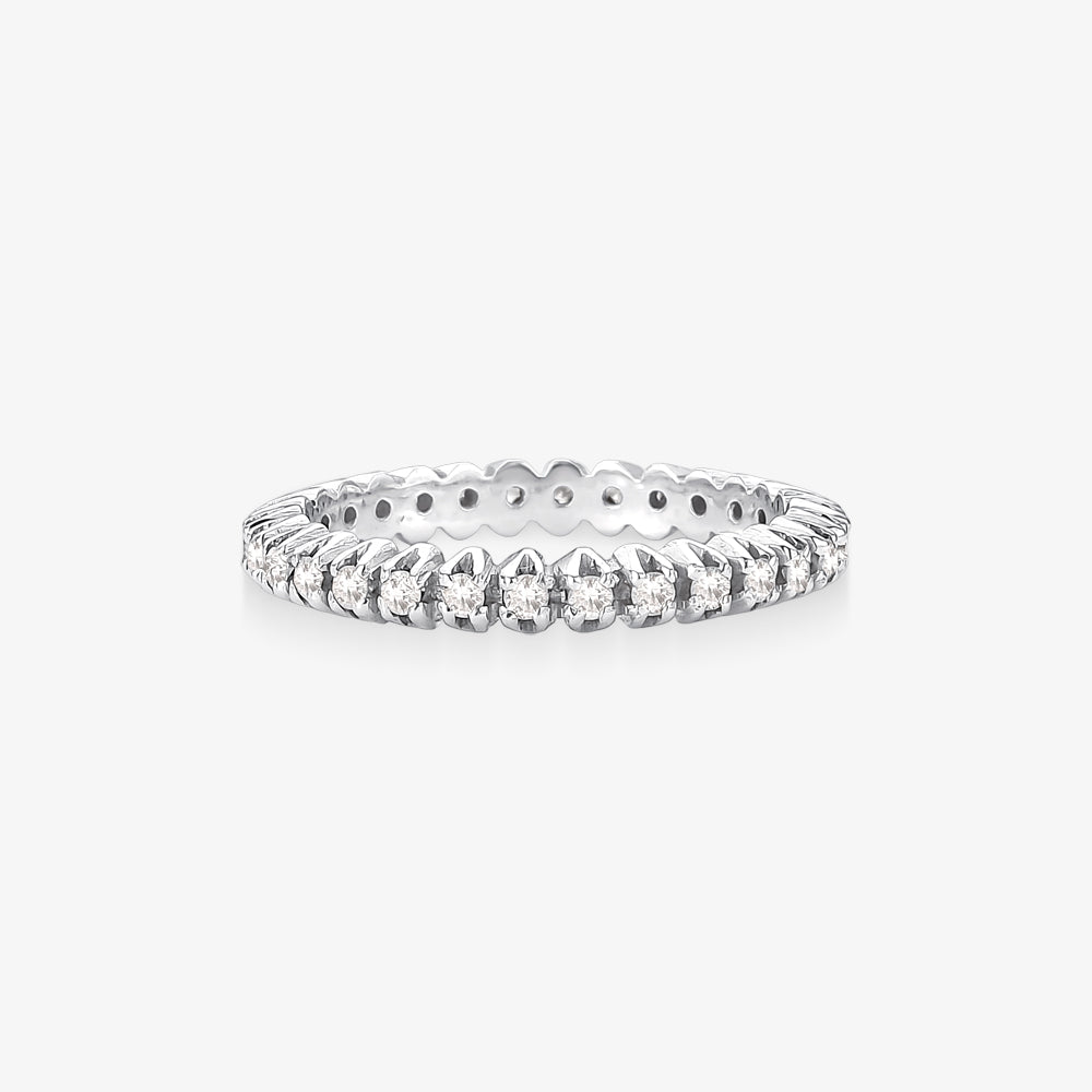 Aliança Encanto com Diamantes em Ouro Branco 18K