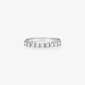 Anel Meia Aliança com Diamantes em Ouro Branco 18K