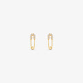 Brinco Alfinete com Pedras em Ouro Amarelo 18K
