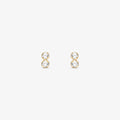 Brinco Baby com Dupla Pedra em Ouro Amarelo 18K