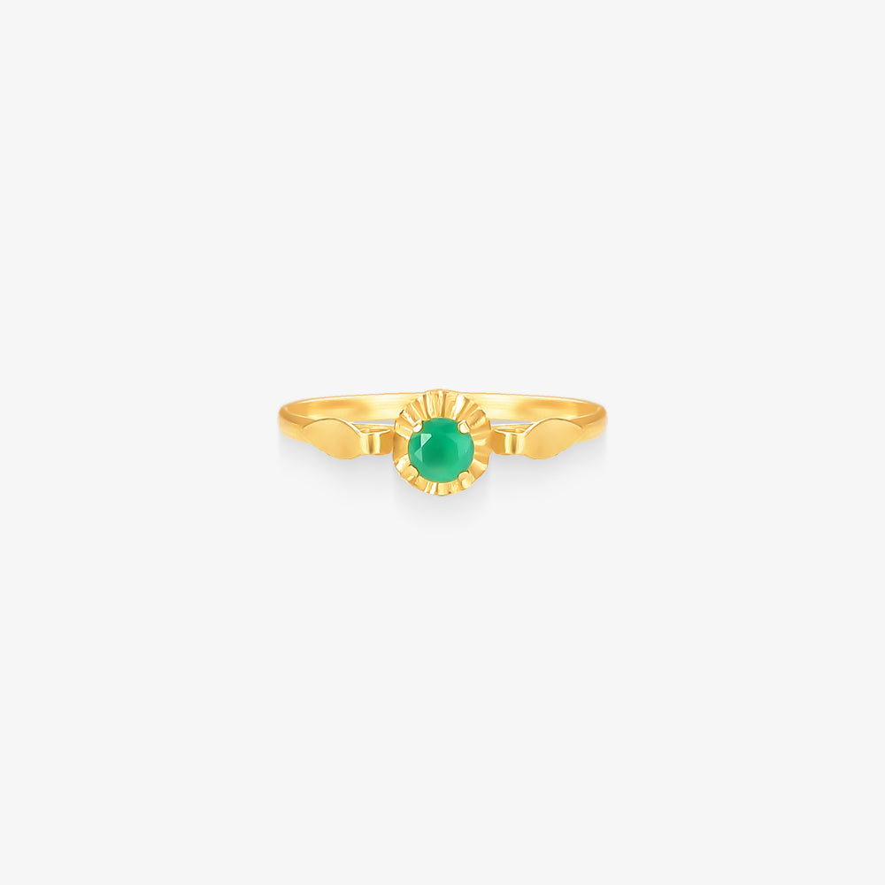 Anel Infantil Flor em Ouro Amarelo 18K