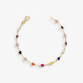 Pulseira Infantil Zirconia coracao Ouro Amarelo 18k