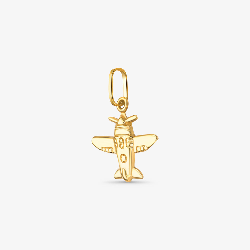 Pingente Avião em Ouro Amarelo 18K