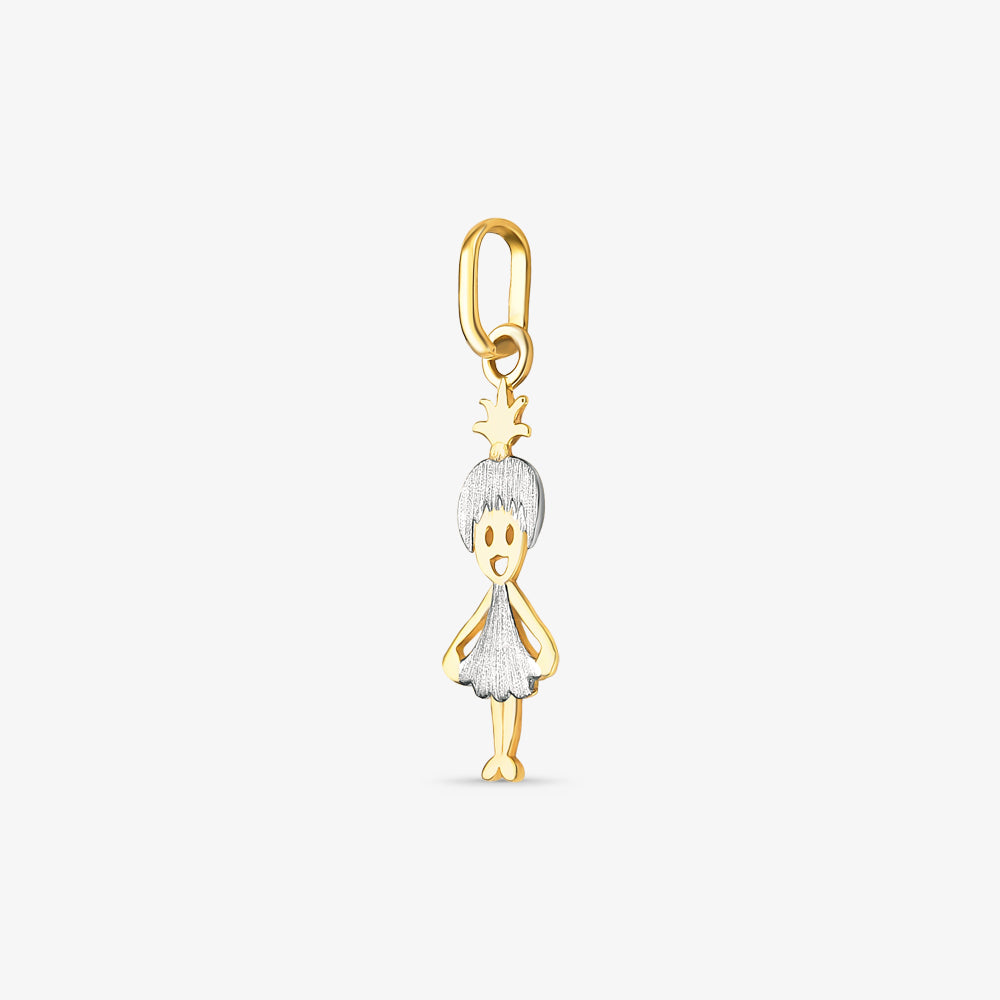 Pingente Menina Bicolor em Ouro 18K