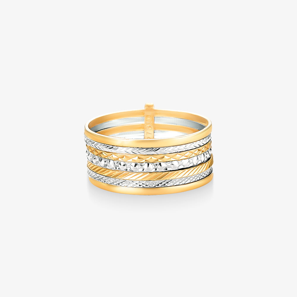 Anel Móvel Tricolor em Ouro Amarelo 18K