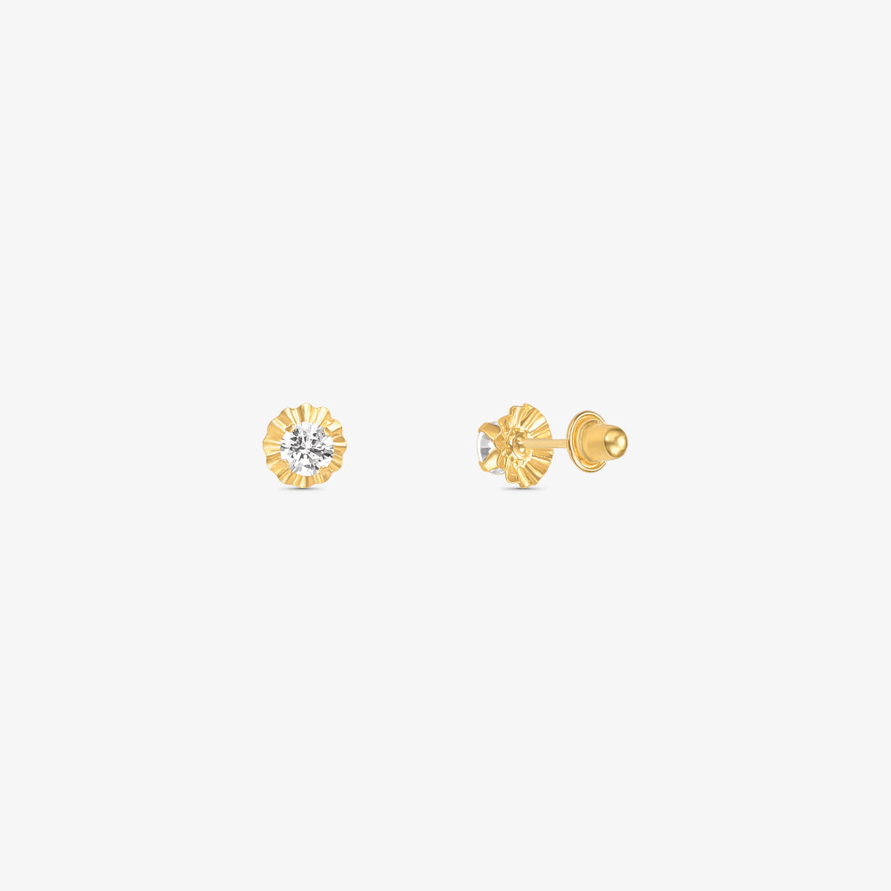 Brinco Baby com Pedras em Ouro Amarelo 18K