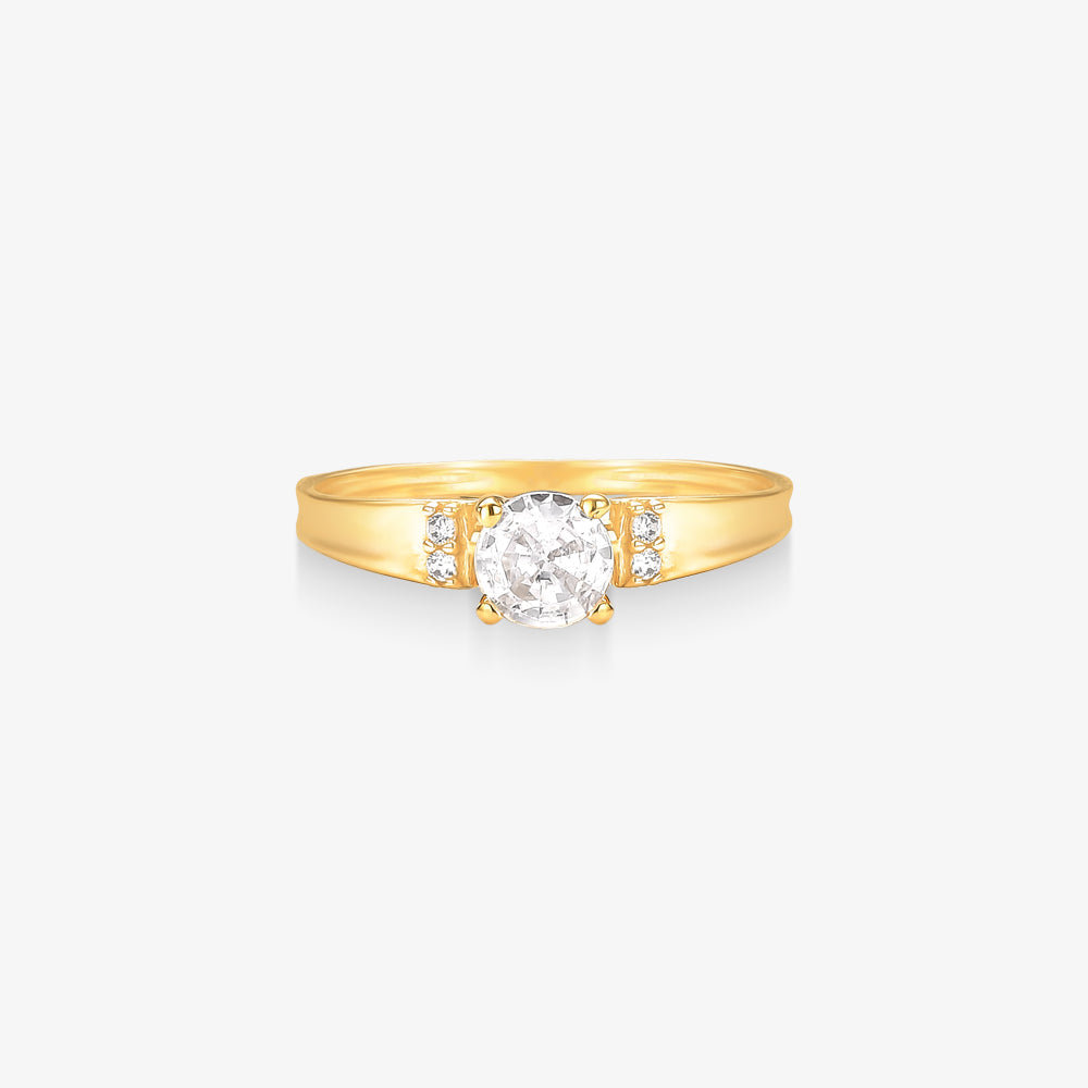 Anel Solitario Lótus 1.40g ouro amarelo 18k750