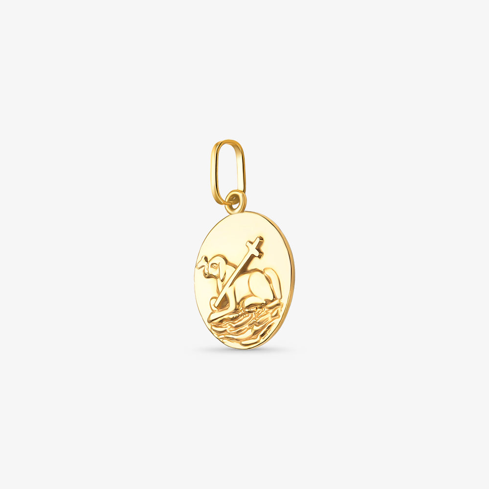 Pingente Agnus Dei em Ouro Amarelo 18K