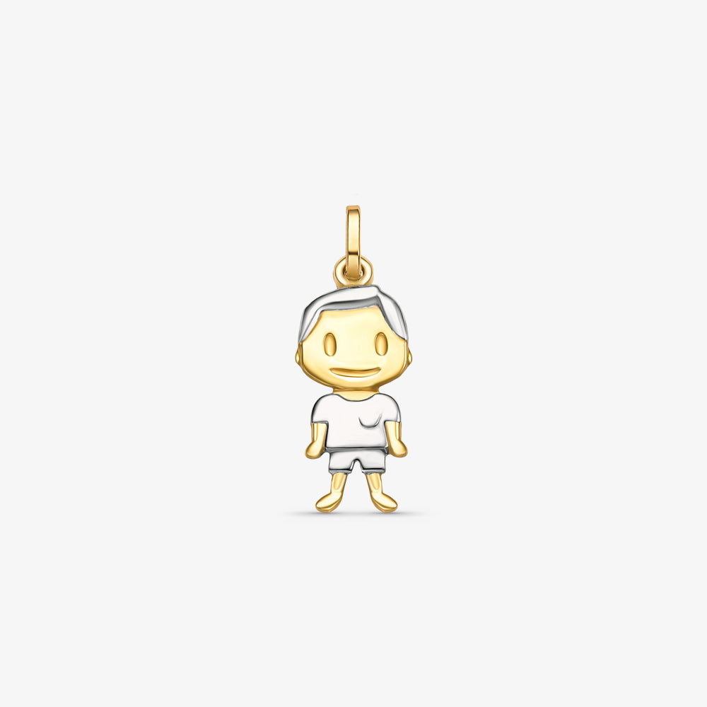Pingente Menino em Ouro Bicolor 18K