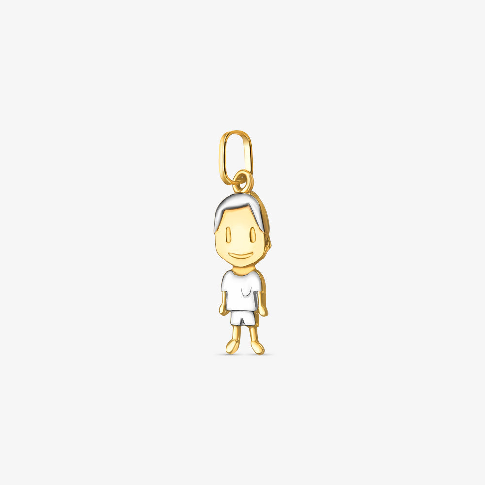 Pingente Menino em Ouro Bicolor 18K