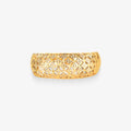 Anel Estamparia Vazado em Ouro Amarelo 18K