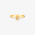 Anel Meia Aliança Vida com Diamantes em Ouro Amarelo 18K