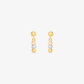 Brinco Bola Tricolor em Ouro 18K