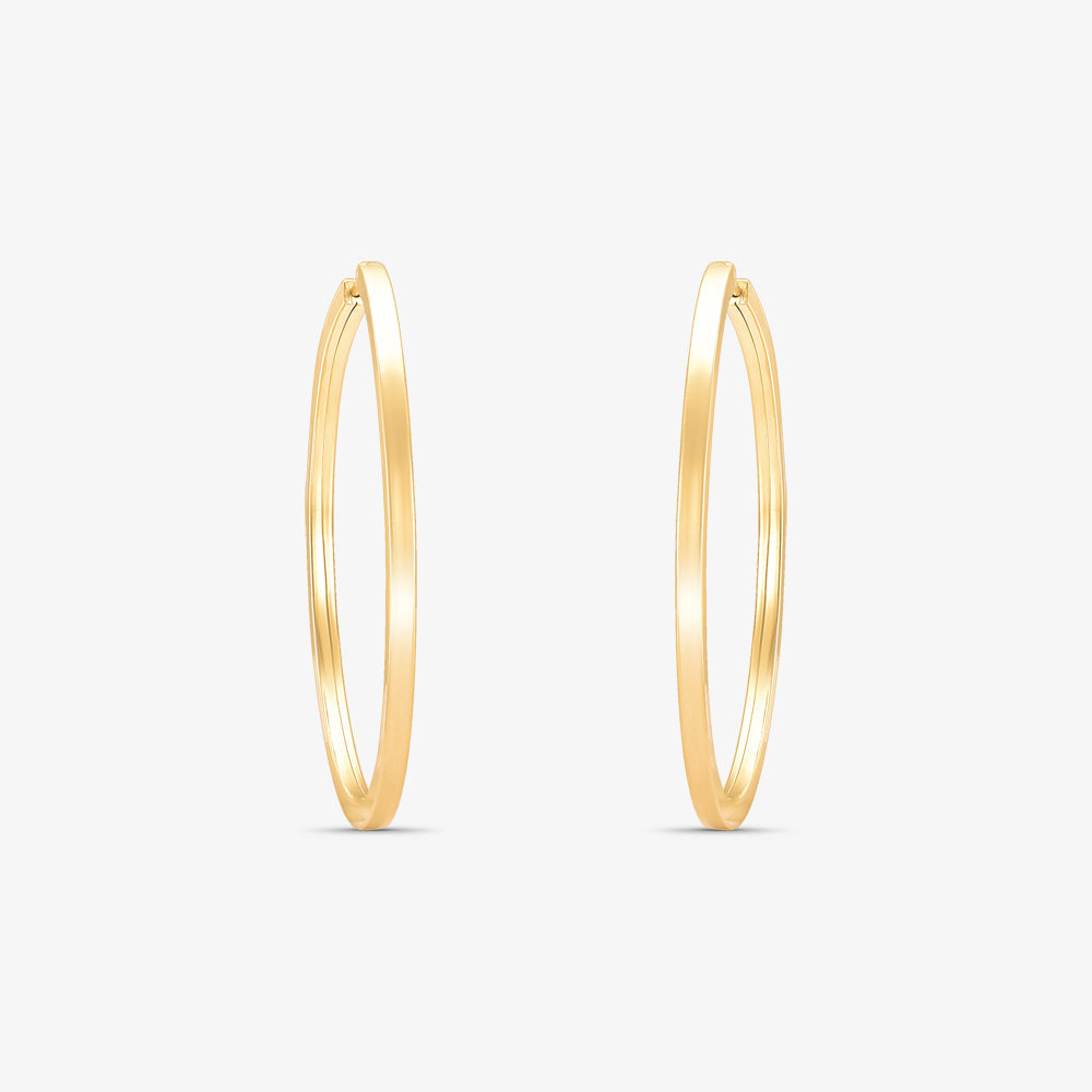 Brinco Argola Redonda Fio Quadrado em Ouro Amarelo 18K