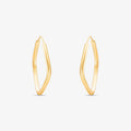 Brinco Argola Fina Meia Cana em Ouro Amarelo 18K
