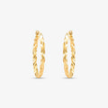 Brinco Argola Redonda Torcida em Ouro Amarelo 18K