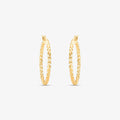Brinco Argola Redonda Torcida em Ouro Amarelo 18K