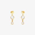 Brinco Pendurado com Pedras em Ouro Amarelo 18K