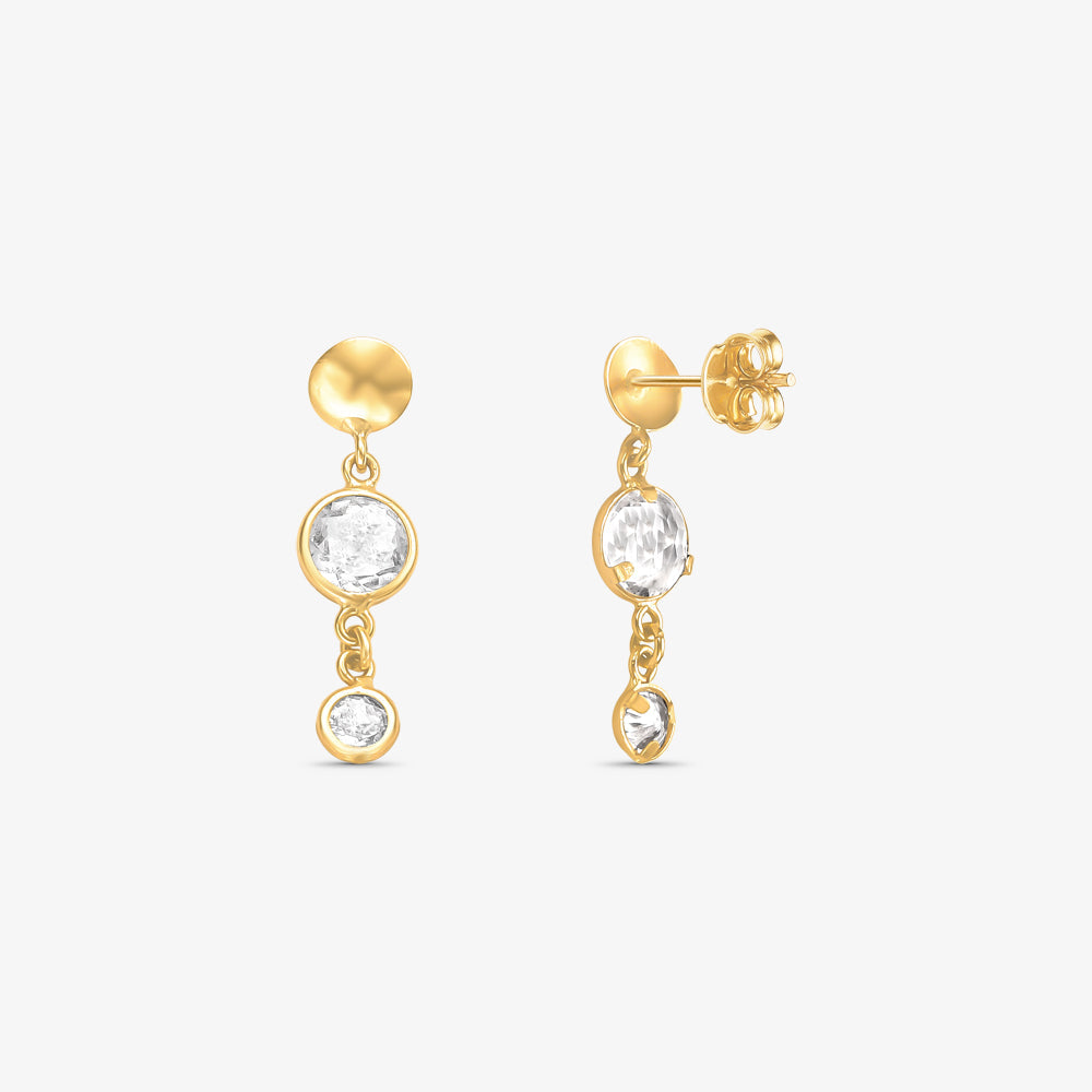 Brinco Pendurado com Pedras em Ouro Amarelo 18K