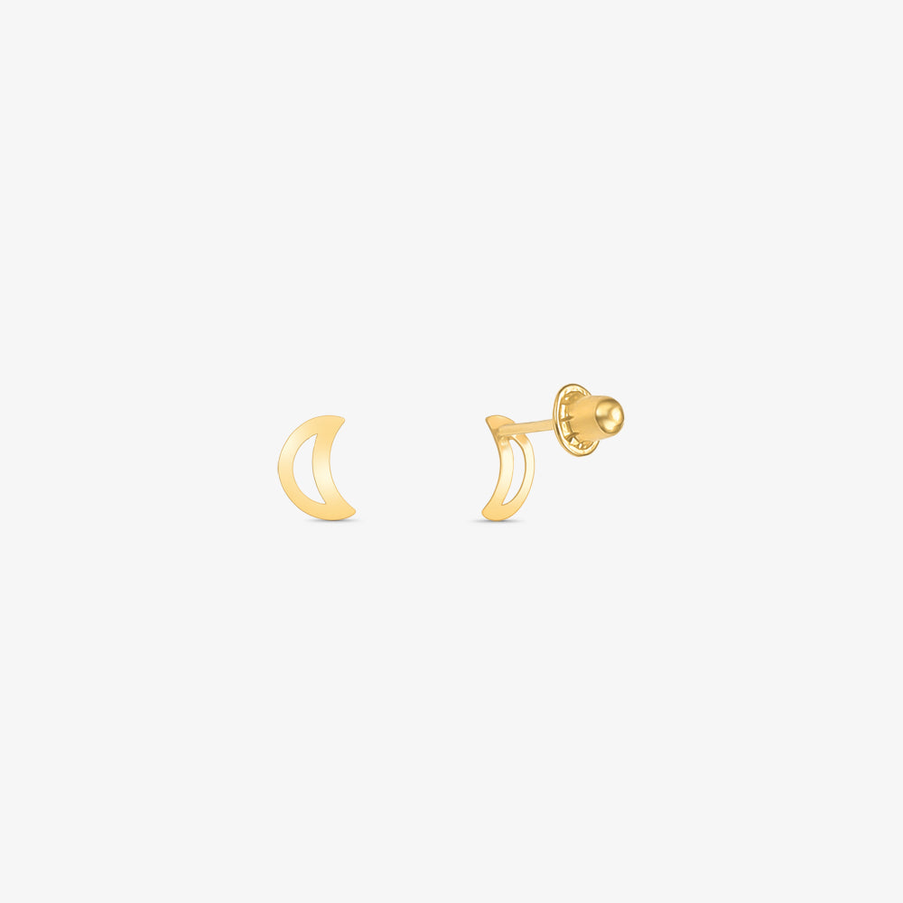 Brinco Baby Lua Vazada em Ouro Amarelo 18K
