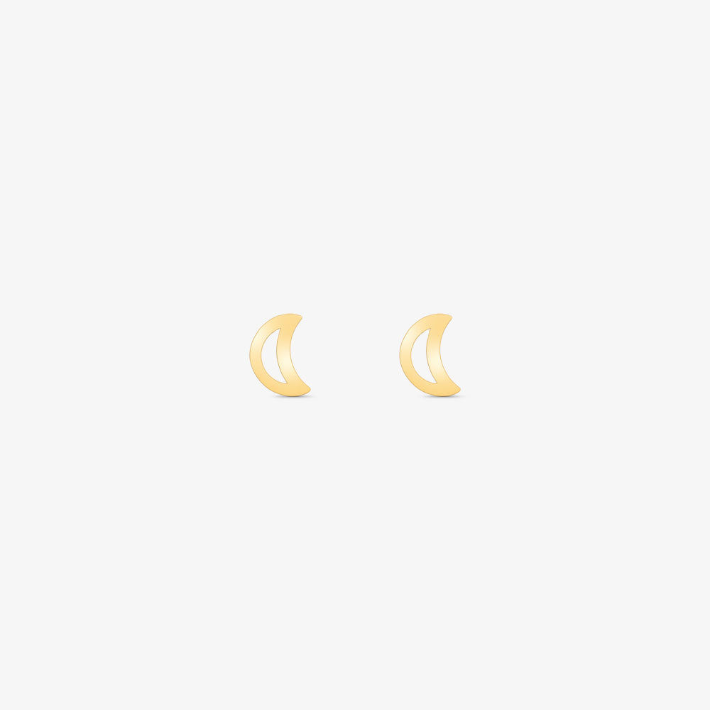 Brinco Baby Lua Vazada em Ouro Amarelo 18K