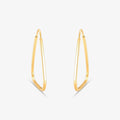 Brinco Argola Fio Quadrado com Base Triangular em Ouro Amarelo 18K