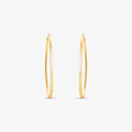 Brinco Argola Fio Quadrado Froma Oval em Ouro Amarelo 18K
