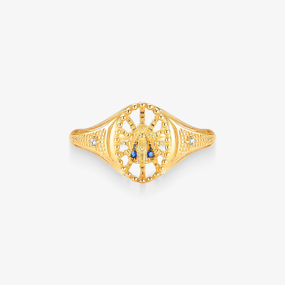Anel N.Sra Aparecida em Ouro Amarelo 18K