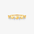 Anel Coração com Diamante em Ouro Amarelo 18K