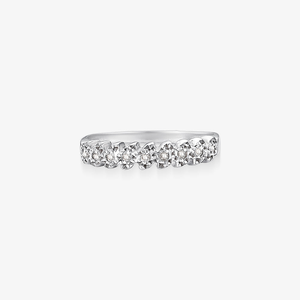 Anel Divine com Diamantes em Ouro Branco 18K