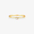Anel Solitário Jade com Diamante  em Ouro Amarelo 18K