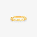 Anel Corações em Ouro Amarelo 18K