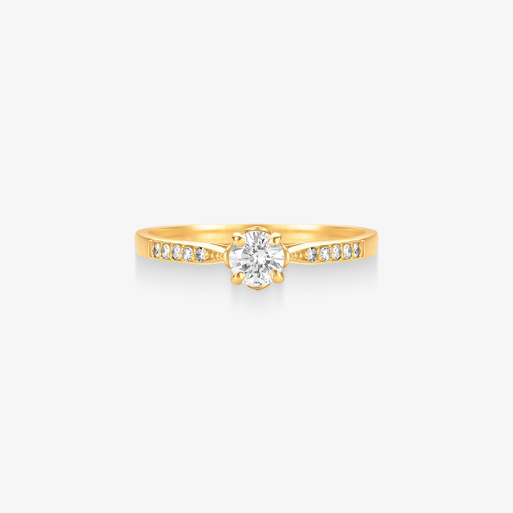 ANEL SOLITÁRIO ZIRCONIA 1,85G OURO AMARELO 18K 750