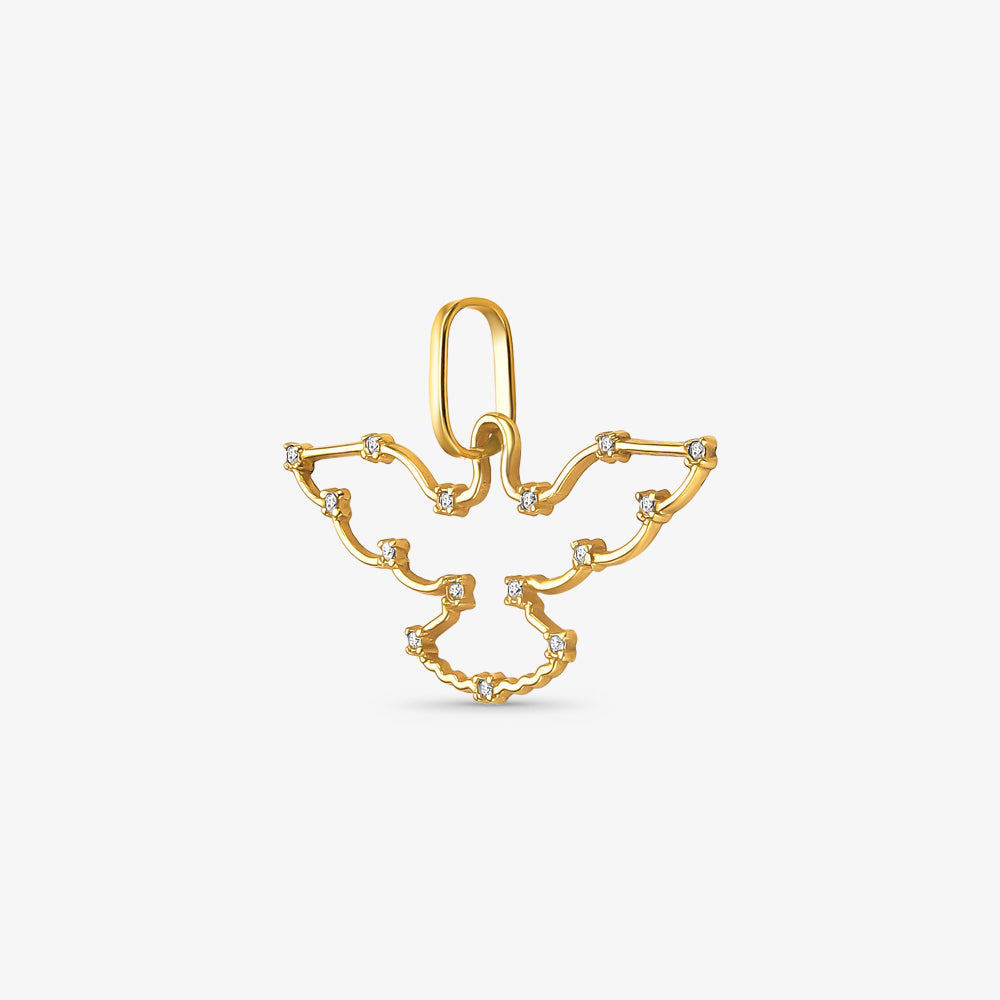 Pingente Divino com Diamantes em Ouro Amarelo 18K