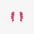 Brinco com Pedras Coloridas em Ouro Amarelo 18K