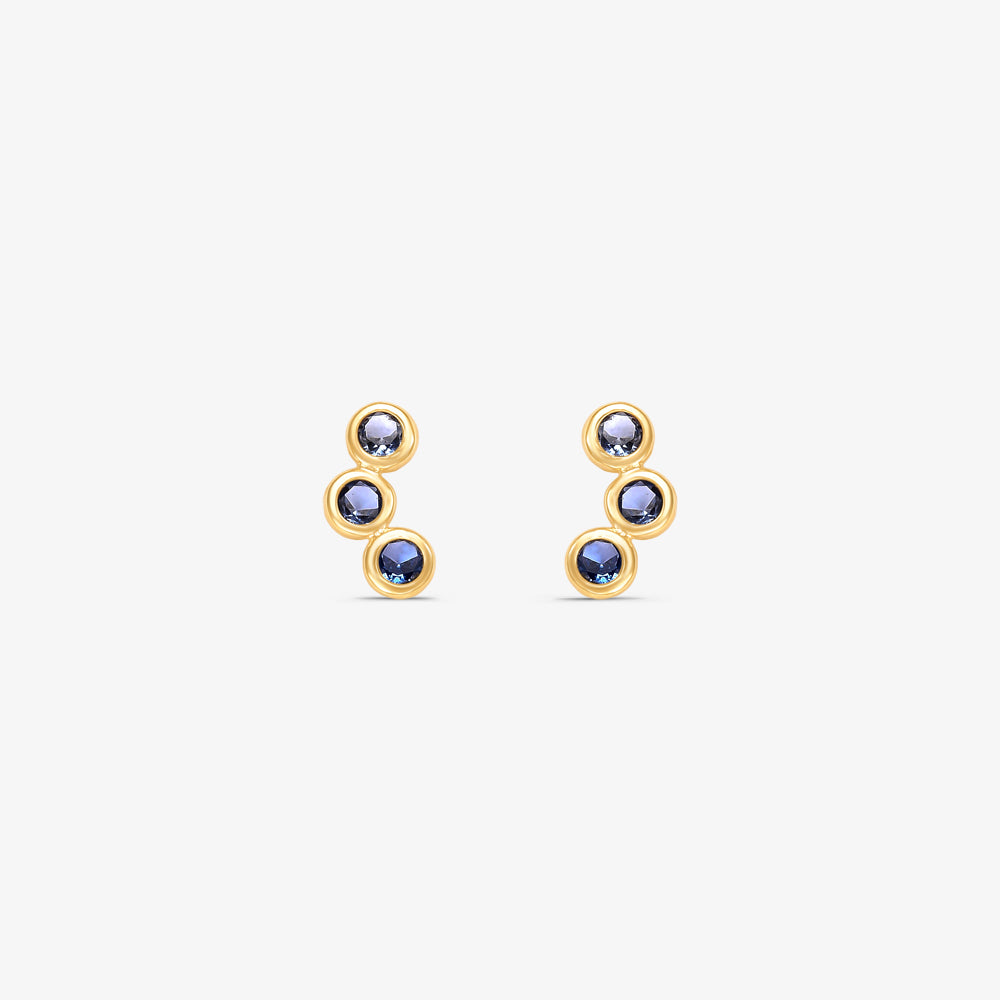 Brinco Trio com Pedras em Ouro Amarelo 18K