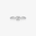 Anel Solitário Prisma com Diamante em Ouro Branco 18K
