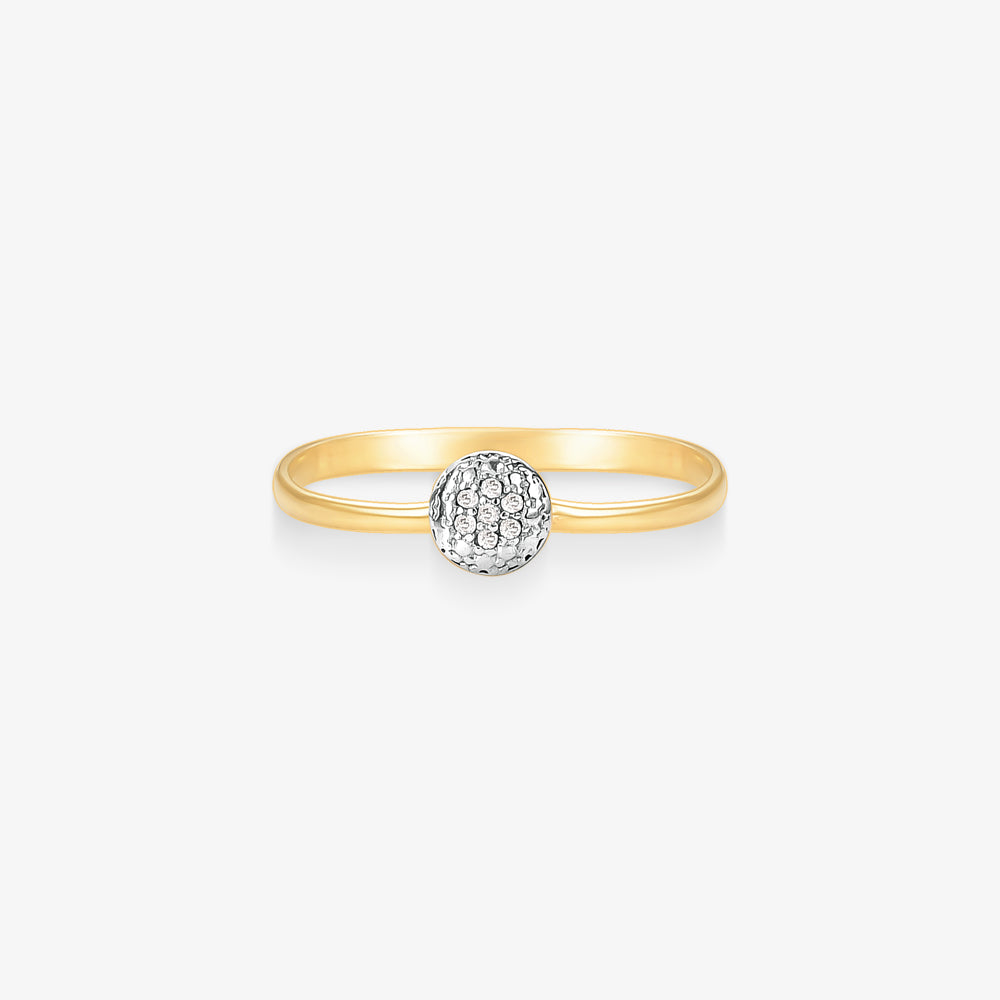Anel União com Diamantes Naturais em Ouro Amarelo 18K