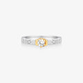 Anel Solitário Lune Bicolor em Ouro 18K