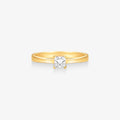 Anel Solitário Luar com Diamante em Ouro Amarelo 18K
