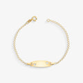 Pulseira Grumet Infantil Chapinha com Corações em Ouro 18K