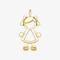 Pingente Menina Laço em Ouro Amarelo 18K