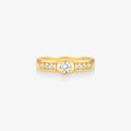 Anel Solitário Infinito com Diamantes em Ouro Amarelo 18K